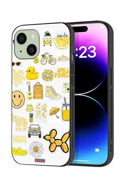 Tolwak Apple iPhone 15 Plus Protective Case Cover Girly Tags