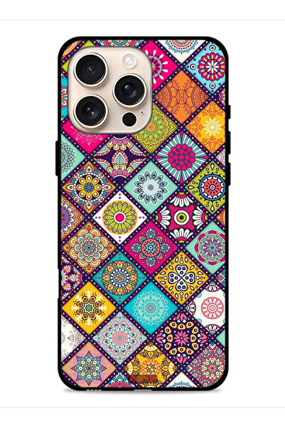 Tolwak غطاء حماية لجهاز Apple iPhone 16 Pro بنمط مربعات ماندالا