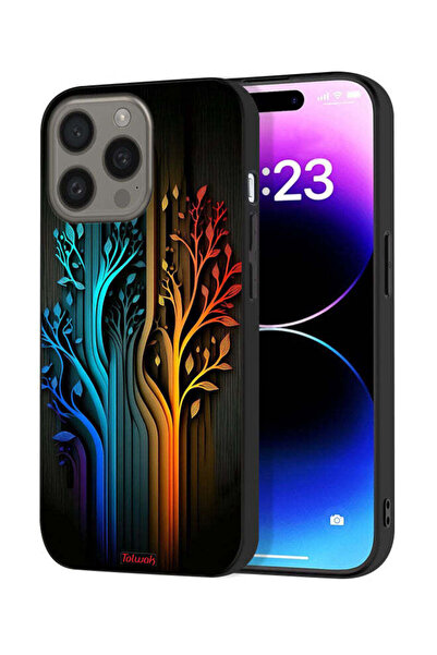 Tolwak غطاء حماية لجهاز Apple iPhone 15 Pro بتصميم أوراق الشجر الفنية
