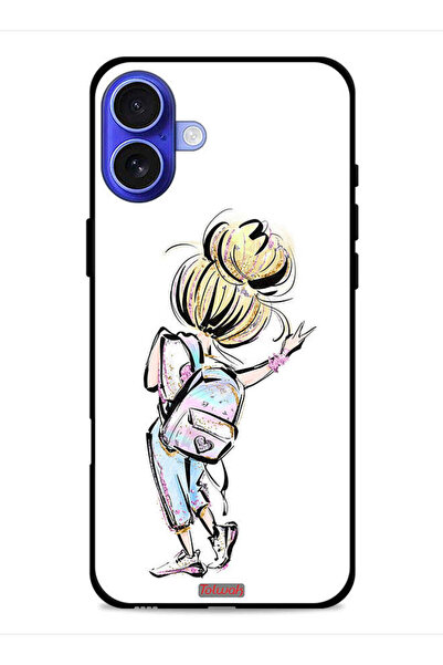 Tolwak غطاء حماية لجهاز آيفون 16 من آبل، رسم فتاة العودة إلى المدرسة