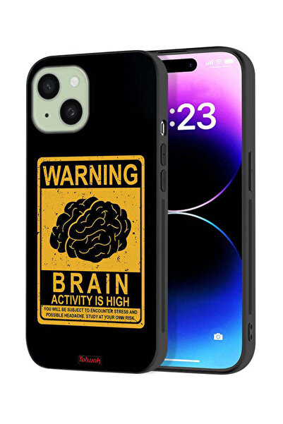 Tolwak غطاء حماية لجهاز Apple iPhone 15 Plus تحذير من نشاط الدماغ المرتفع
