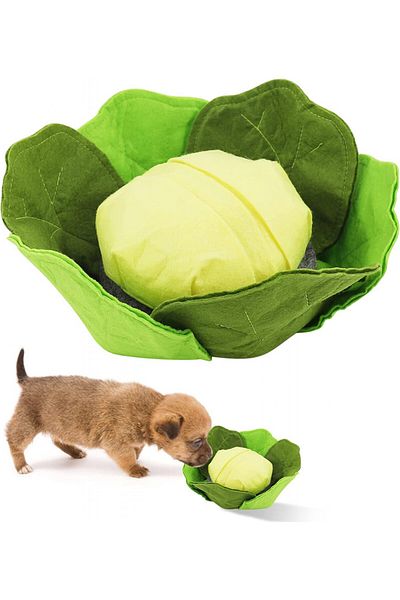Victarvos covoraș interactiv pentru hrană pentru câini, verde/galben, fetru, 20 cm
