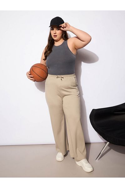 Sassafras By Styli Plus Size Regular Fit Pants with Drawstring