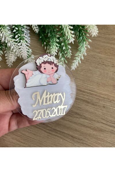 Doğrukan Hediyelik Kız Bebek Figürlü Yenidoğan Doğum Günü Pleksi Magnet Hediy...