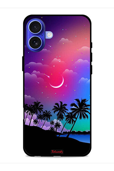 Tolwak غطاء حماية لجهاز Apple iPhone 16 Plus بتصميم فن القمر في الليل
