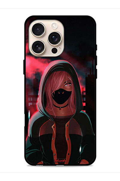 Tolwak غطاء حماية لجهاز Apple iPhone 16 Pro Max بتصميم فتاة ترتدي قناعًا
