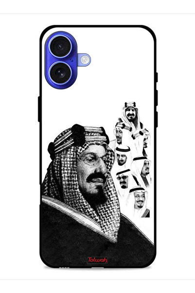Tolwak غطاء حماية لجهاز آيفون 16 بلس من آبل، ملصق فني أبيض وأسود لملوك المملك...