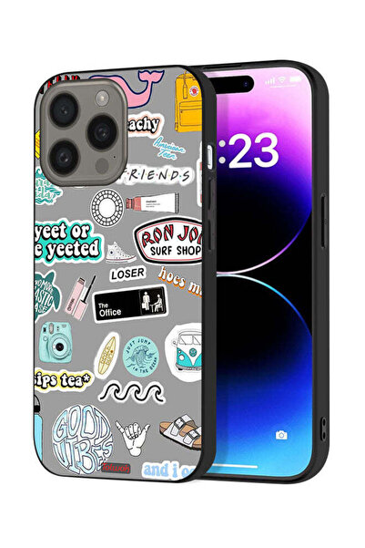 Tolwak غطاء حماية لجهاز Apple iPhone 15 Pro بملصقات Good Vibes