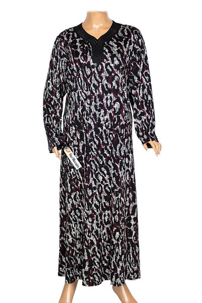 Hermevsim Hesna Women's Minel Battal Size Cup Full Length Black Dress Pattern 20