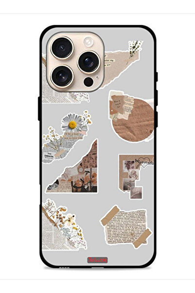 Tolwak غطاء حماية لجهاز Apple iPhone 16 Pro Max مصنوع من قطع من الملصقات الورقية