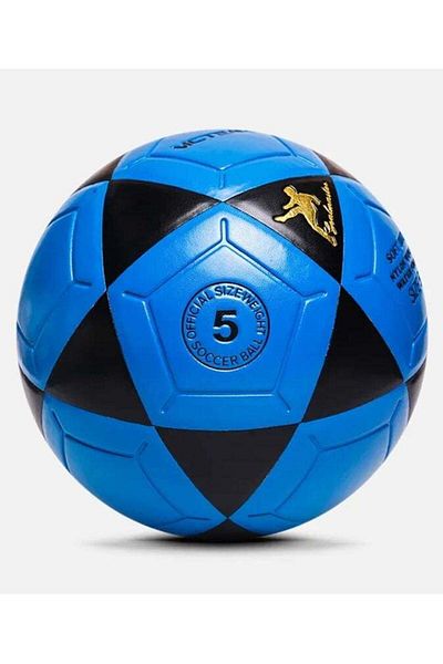 MIKASA Blue Leather Inflatable Football Size 5