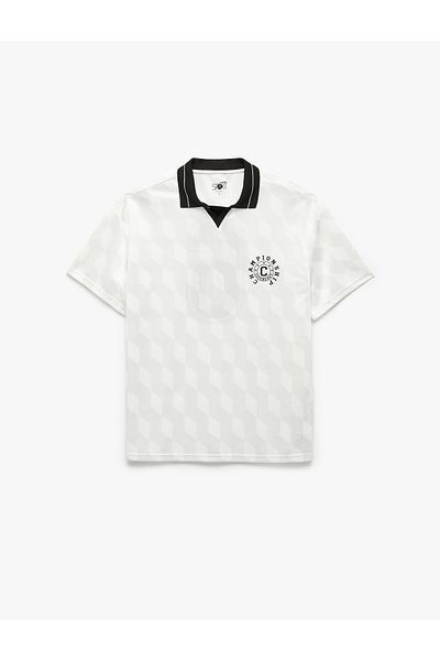 Koton Oversize Short Sleeve Polo Neck Back Printed Sports T-Shirt