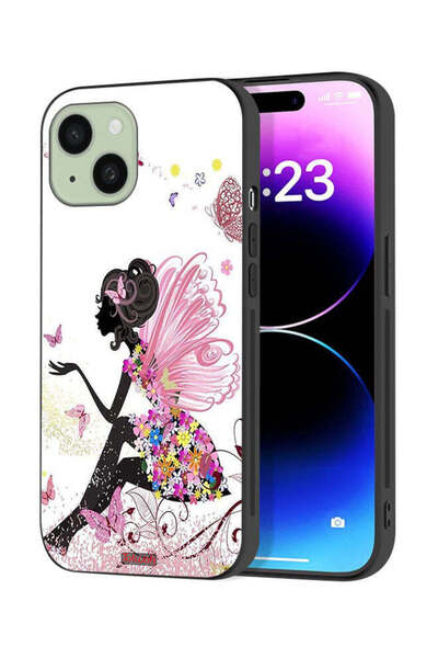 Tolwak Apple iPhone 15 Plus Protective Case Cover Butterfly Girl Artwork