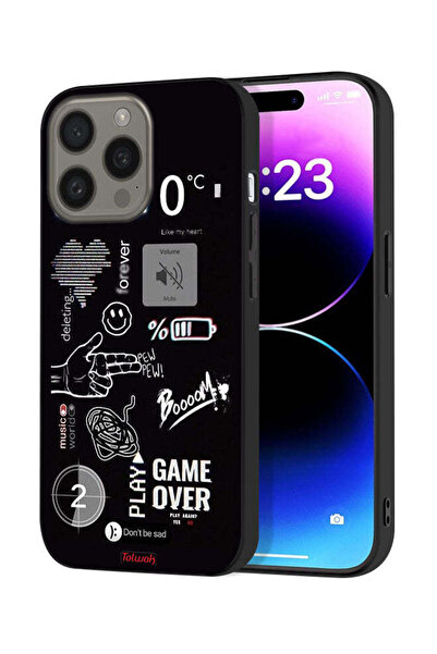 Tolwak غطاء حماية لجهاز Apple iPhone 15 Pro Max مطبوع عليه Game Over Pew Pew