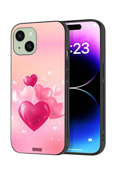 Tolwak Apple iPhone 15 Plus Protective Case Cover Beautiful Hearts Art