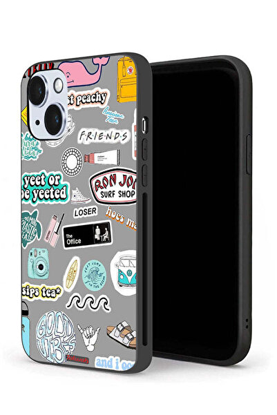 Tolwak جراب حماية لجهاز Apple iPhone 14 Plus بملصقات Good Vibes