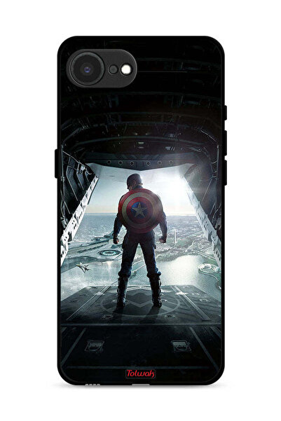 Tolwak غطاء حماية لجهاز Apple iPhone 16e بتصميم صورة كابتن أمريكا