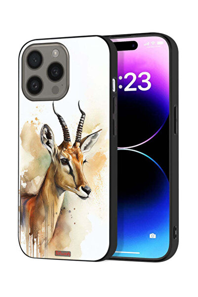 Tolwak غطاء حماية لجهاز Apple iPhone 15 Pro Max بتصميم فن تجريدي من الغزلان