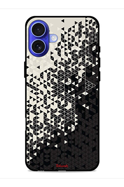 Tolwak غطاء حماية لجهاز آيفون 16 من آبل بنمط مثلث فني رقمي