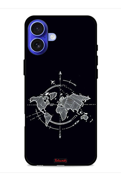 Tolwak غطاء حماية لجهاز آيفون 16 من آبل برسومات البوصلة