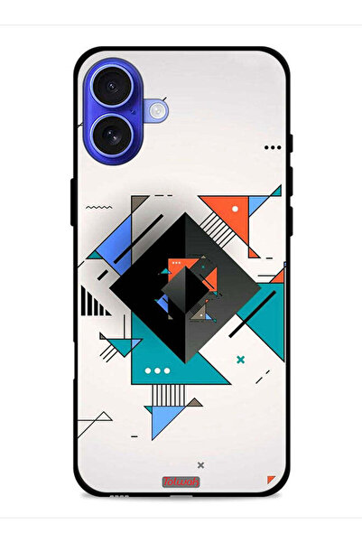 Tolwak غطاء حماية لجهاز آيفون 16 من آبل بأشكال مربعة ومثلثة ونمط تجريدي