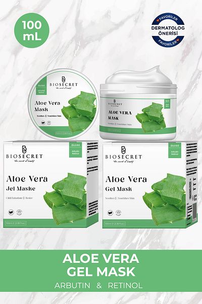 Biosecret Aloe Vera Gel Mask 100ml Anti-Blemish Anti-Pore Tone Equalizing Skin Renewing Bio144