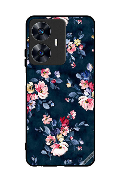 Covernex غطاء حماية لهاتف Realme C55 مزين برسومات زهور مرسومة يدويًا