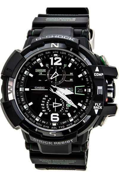 G-SHOCK Aviation Model GWA1100-1A3, Analog, Black Dial, Black Resin Strap, for Men