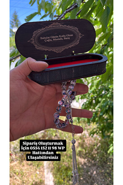 Çelik Ahşap Kutulu El Yapımı Resimli Epoksi Tesbih - Manevi Hediye Arayanlara