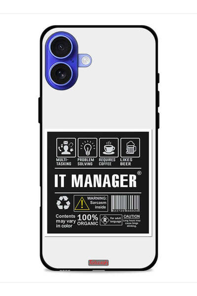 Tolwak غطاء حماية لجهاز Apple iPhone 16 - ملصق مدير تكنولوجيا المعلومات