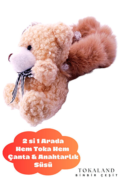 TOKALAND Peluş Ayıcıklı Toka - Saç Tokası Lastik Simit Toka - Ayıcıklı Kürklü...