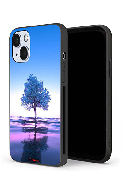 Tolwak جراب حماية لجهاز Apple iPhone 14 بتصميم شجرة نيون وانعكاس جسم مائي فني...