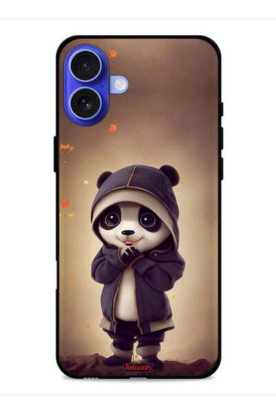 Tolwak غطاء حماية لجهاز آيفون 16 من آبل بتصميم باندا صغير لطيف