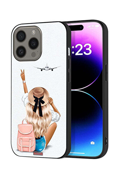 Tolwak غطاء حماية لهاتف Apple iPhone 15 Pro Max - فتاة تحب السفر