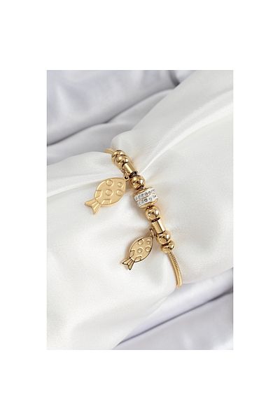 Clariss 316L Steel Gold Color Fish Model Women's Bracelet