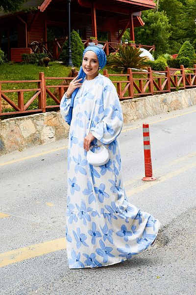 EBRUTESETTÜR Battal Size Half Button Patterned Dress