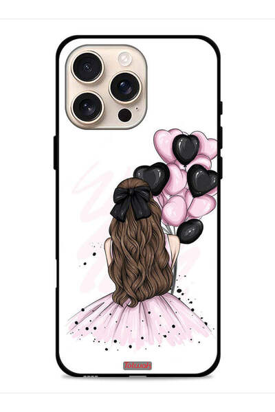 Tolwak غطاء حماية لجهاز آيفون 16 برو ماكس من آبل، يحمل رسمة فتاة تحمل بالونات