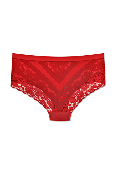 ZENA UNDERWEAR 10-Piece Lace Tulle Detailed Elastic High Waist Large Size Women's Panties