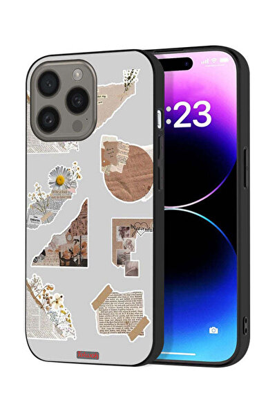 Tolwak غطاء حماية لجهاز Apple iPhone 15 Pro مصنوع من قطع من الملصقات الورقية