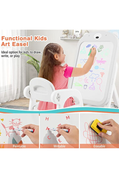 OEM Jucarie Montessori Educationala pentru Copii, Tabla Magnetica de Scris si Desen cu Scaun Inclus, Reutilizabila, Dezvoltare Cognitiva si Creativitate