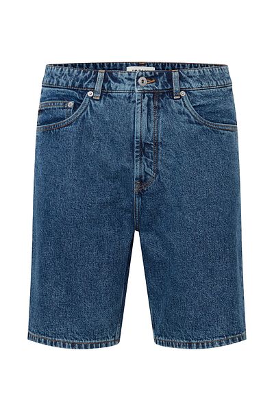 Solid Pantaloni scurți din denim pentru bărbați, albaștri, SOLID-21107657 700029 MIDDLE BLUE DENIM