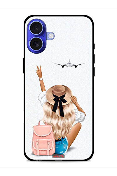 Tolwak غطاء حماية لجهاز آيفون 16 بلس من آبل - فتاة تحب السفر