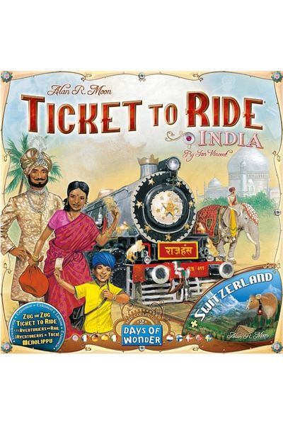 Asmodee Extensie - Ticket to Ride, Colecție de hărți, India și Elveția, lb. engleză