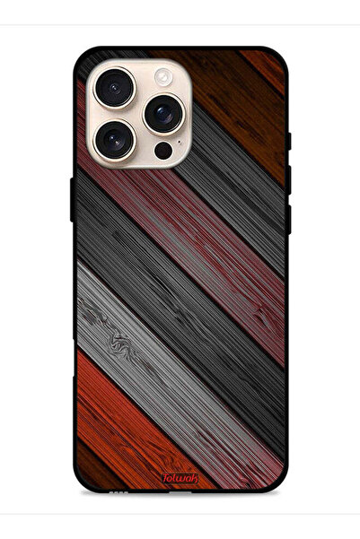 Tolwak غطاء حماية لجهاز Apple iPhone 16 Pro Max بنمط خشبي ملون