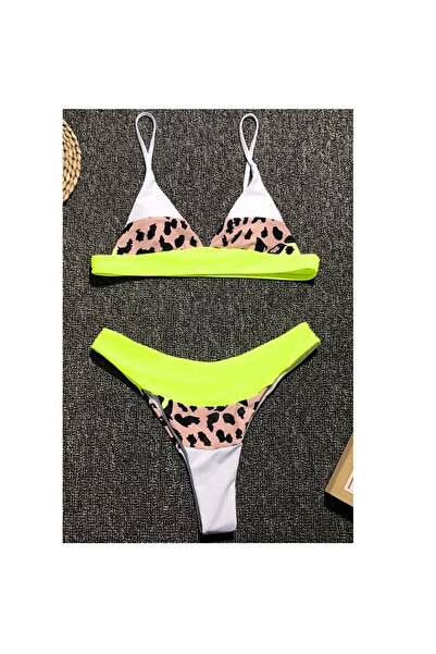 FashionForYou Swimsuit, two pieces, Isabelle, leopard yellow, S