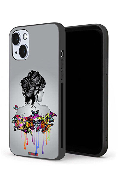 Tolwak غطاء حماية لجهاز آيفون 14 من آبل، رسم تجريدي لفراشات وفتاة