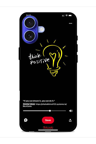 Tolwak غطاء حماية لجهاز Apple iPhone 16 Plus - فكر إيجابيًا