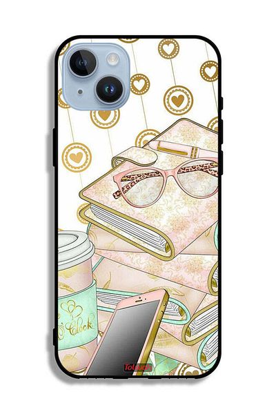 Tolwak Apple iPhone 14 Plus Protective Case Glasses On Books