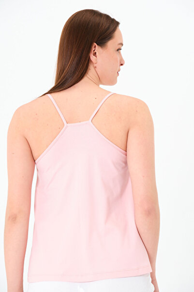 Sortie Collection Women's Thin Strap, Figure Printed, Single Jersey, Drawstring Candy Pink Undershirt