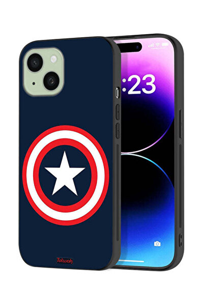 Tolwak غطاء حماية لجهاز Apple iPhone 15 Plus بتصميم كابتن أمريكا